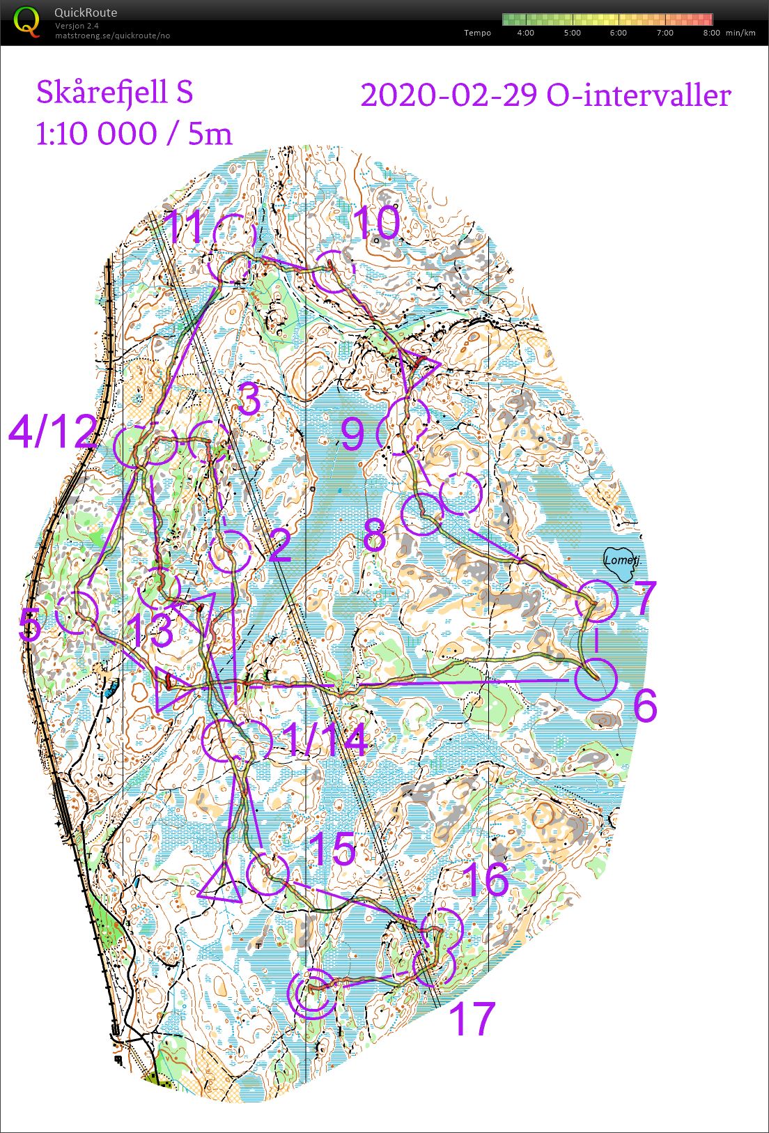 Skårefjell lange o-ints (14-03-2020)