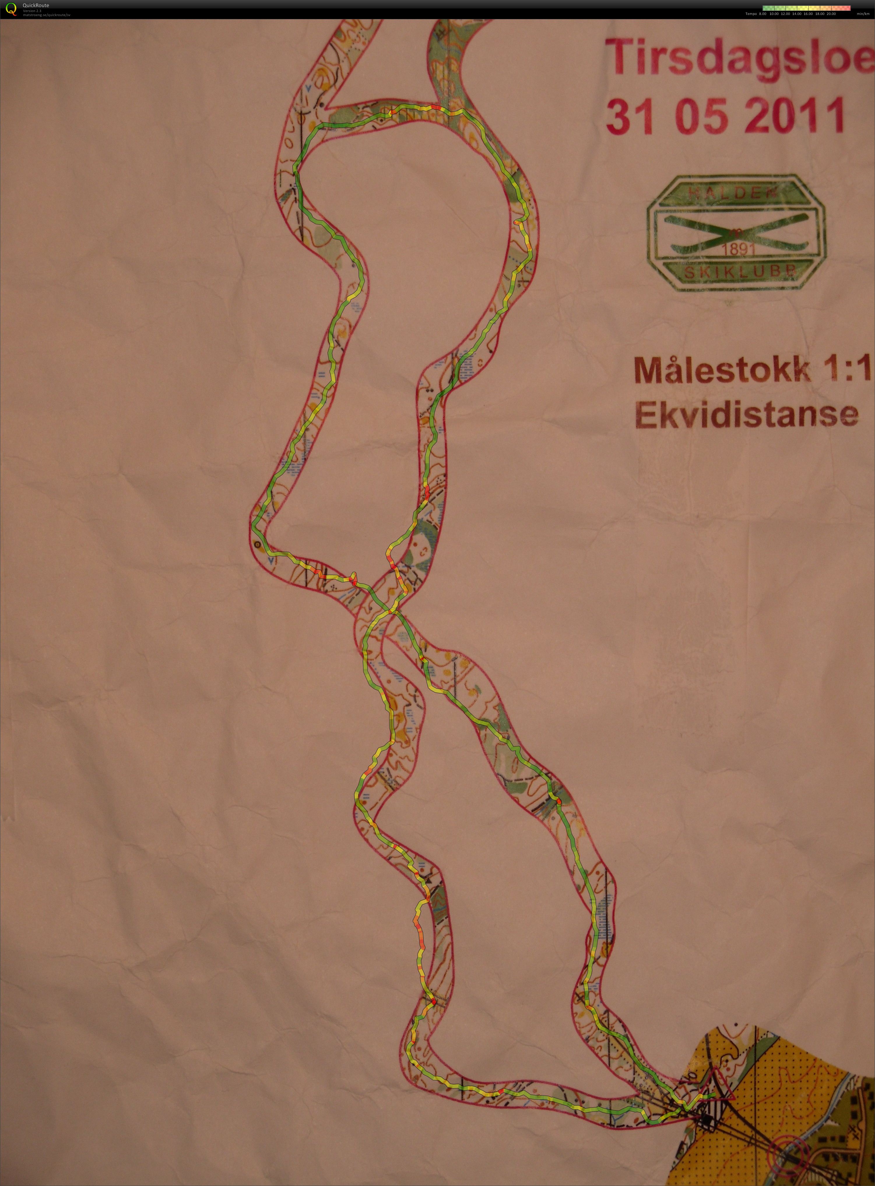 Tirsdagsløp korridor-O Strupeskogen  (2011-05-31)